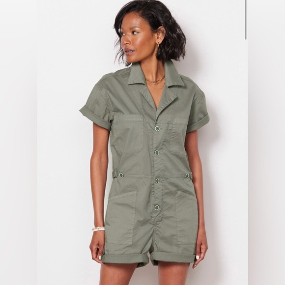 Pistola Parker romper cotton jumpsuit army green size Small